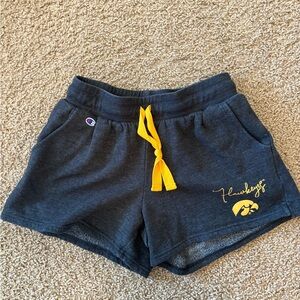 Champion Women's Iowa Hawkeye Shorts with Yellow Accents
